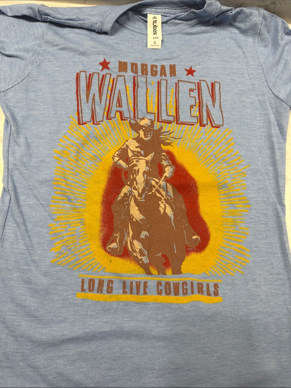 Morgan Wallen Light Blue Graphic Tee - 'Long Live Cowgirls'